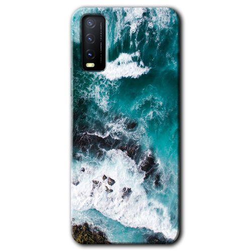 Vivo Y20 Kılıf HD Desen Baskılı Arka Kapak + Temperli Cam - Deniz Kıyısı