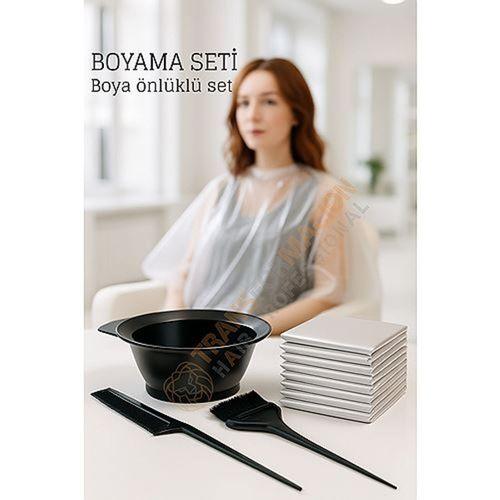 Saç Boyama Seti 3’lü ve Saç Boya Önlüğü Tarak, Seti Fırça, Boya Kabı ile Profesyonel Uygulama Kolaylığı 722367