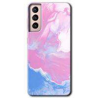 Galaxy S21 Kılıf HD Desen Baskılı Arka Kapak - Liquid Lekeler Art + Kırılmaz Cam