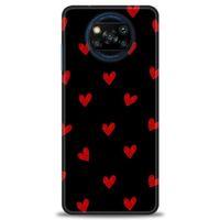 Xiaomi Poco X3 Pro Kılıf HD Baskılı Kılıf - Kırmızı Kalpler + Tam Ekran Koruyucu