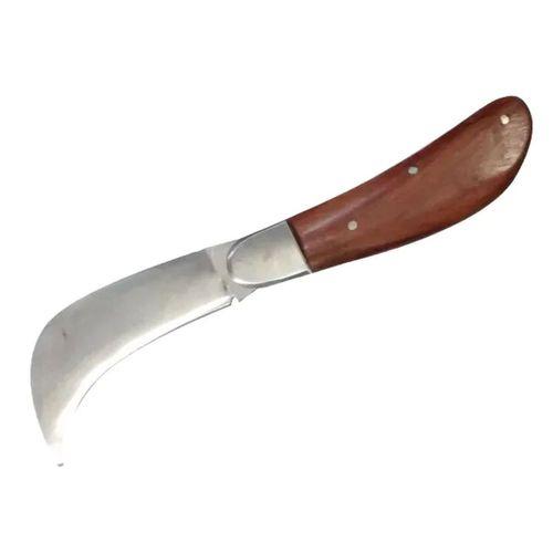 Bursa Çelik Eğri Bağ   Kablo   Aşı Çakısı, Ahşap Saplı - 22 Cm