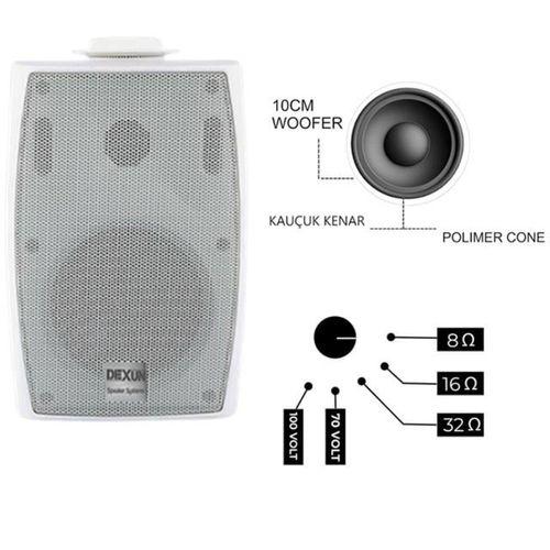 Dexun D-4 Beyaz 10 Cm 150 Watt 100v 4'' Trafolu Komutatörlü Sütun Hoparlör