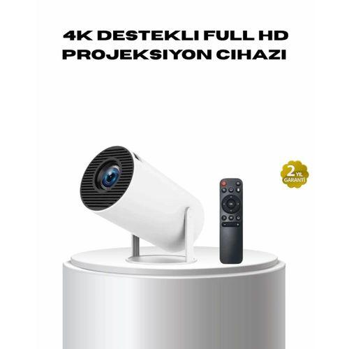 4k Destekli Full Hd Projeksiyon Cihazı – 130 İnç Geniş Ekran, Wifi Ve Hdmı Bağlantılı