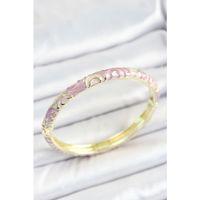 Mineli Pirinç Pembe Sarmal Desenli Gold Renk Kadın Kelepçe