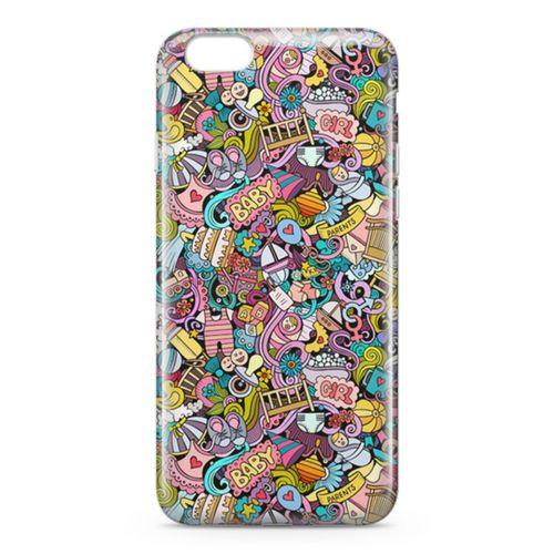 Apple iPhone 6 Plus - 6S Plus Kılıf Kız Bebek Giyim Doodle Arka Kapak Koruma Desenli Full Koruyucu