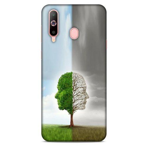 Samsung Galaxy A60 Kılıf Depresyon (35) Fit Design Kılıf Toz Pembe Lacivert