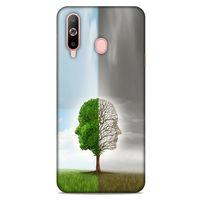 Samsung Galaxy A60 Kılıf Depresyon (35) Fit Design Kılıf Toz Pembe Lacivert