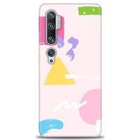 Xiaomi Mi Note 10 Pro Kılıf HD Baskılı Kılıf - Üçgen Kare + Tam Ekran Koruyucu