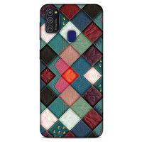 Samsung Galaxy M21 Kılıf Patchwork (18) Telefon Kılıfları Pembe Yeşil