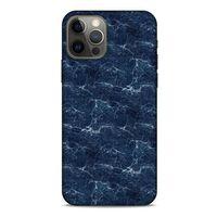 Mermer Desenli (15) Tema Antişok Kılıf Lacivert Apple iPhone 12 Pro Kılıf