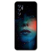 OPPO Oppo Reno 6 Kılıf HD Desen Baskılı Arka Kapak + Temperli Cam - Karanlık Kadın