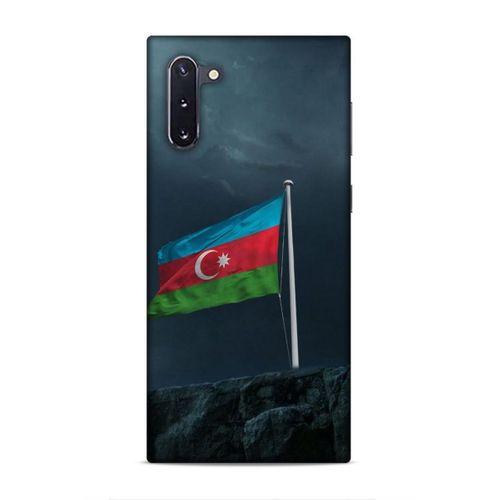 Samsung Galaxy Note 10 Uyumlu Kılıf Azarbaijan (27) Tasarımlı Kılıf Mavi Beyaz