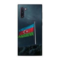 Samsung Galaxy Note 10 Uyumlu Kılıf Azarbaijan (27) Tasarımlı Kılıf Mavi Beyaz