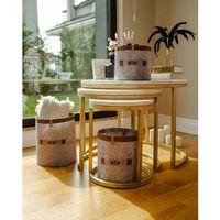 Deri Şeritli Yuvarlak Çok Amaçlı Düzenleyici Organizer Kutu Keçe Sepet (mega) 03877