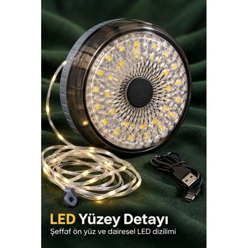 Led Kamp Lambası Dairesel Aydınlatma Yüzeyli Ve Şeritli