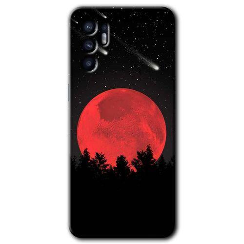 Potkal Hediye Fabrikası Oppo Reno 6 Kılıf HD Desen Baskılı Arka Kapak - Kanlı Ay