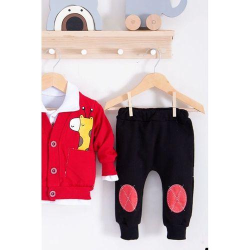 Graffe Zürafa Desenli 3'lü Erkek Bebek Takımı