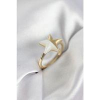 Gold Renk Sedefli Yıldız Model Kadın Yüzük
