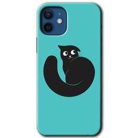 iPhone 12 Kılıf Baskılı Kapak - Cat Vector +Tam Ekran Koruyucu