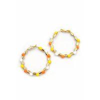 Mineli Halka Küpe - ÇOK RENKLİ