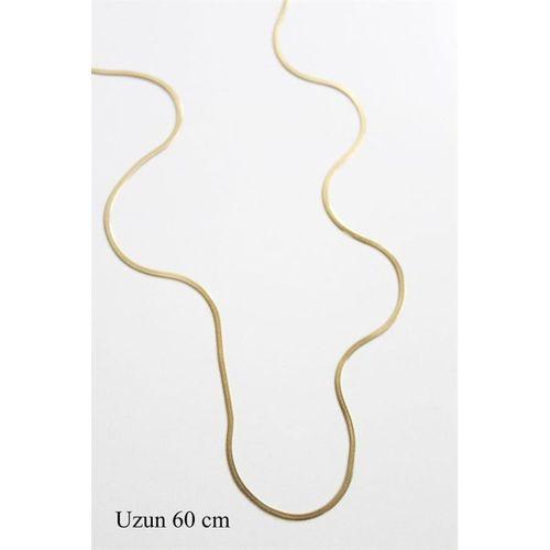 Uzun İnce İtalyan Zincir Kolye (60 cm) - Altın