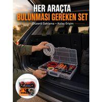 27 Parça Oto Güvenlik Ve Bakım Seti Şeffaf Taşıma Kutulu Araç Ekipman Çantasız