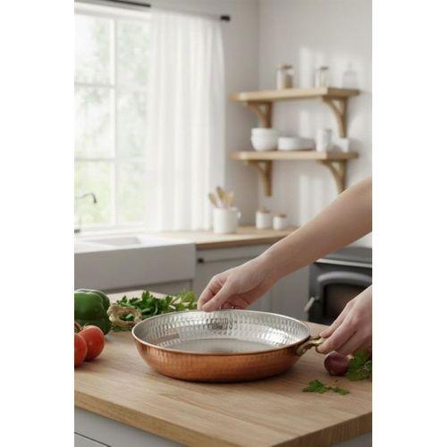 Turna Bakır Acemli Tava 2 No 16 Cm Makine Dövme Kırmızı Turna7558-1