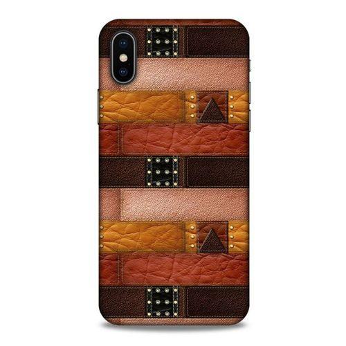 Apple iPhone XS Kılıf Patchwork (33) Hybrid Kılıf Kahve Toz Pembe