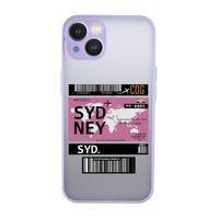 iPhone 13 Uyumlu Sydney Ticket Desenli Kamera Korumalı Buzlu Şeffaf Lüx Telefon Kılıfı