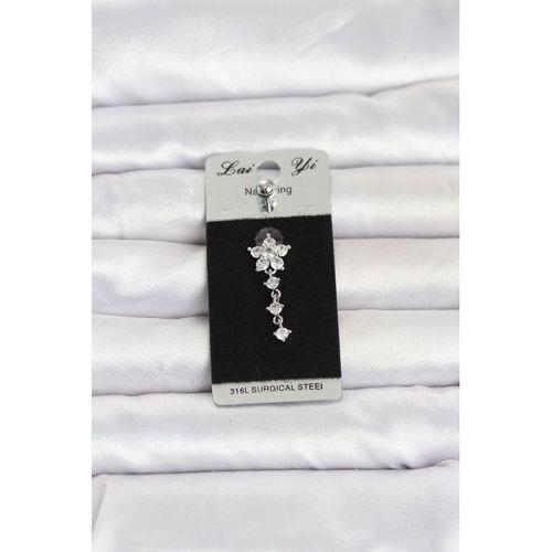 316L Cerrahi Çelik Sallantılı Çiçek Model Göbek Piercing
