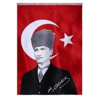 Atatürklü Bayrak 100X150 Atalı Türk Bayrağı