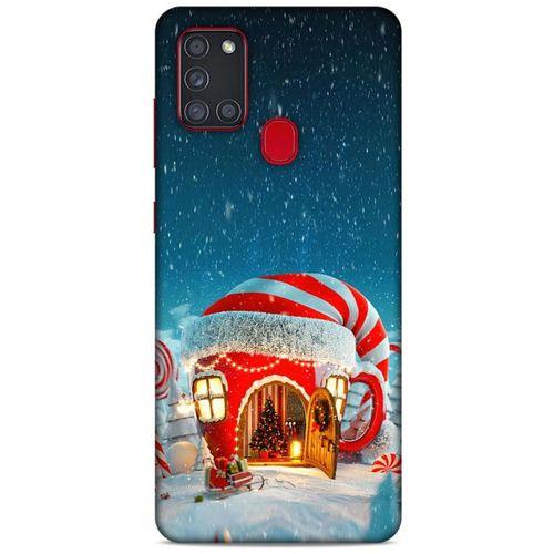 Samsung Galaxy A21s Kılıf Snowix (1) Kılıfı Kırmızı Beyaz