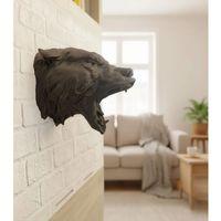 Dekoratif Asılabilir Siyah Ayı Başı 3d Duvar Heykeli 25x19 Cm