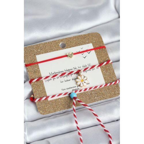 Marteniçka Bileklik 3'lü Papatya ve Kalp Model