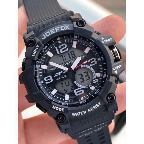 Joefox Digital Ve Analog 2 Yıl Garantili Kronmetre+Takvim+Alarm+Aydınlatma Erkek Kol Saati JOE.BK03