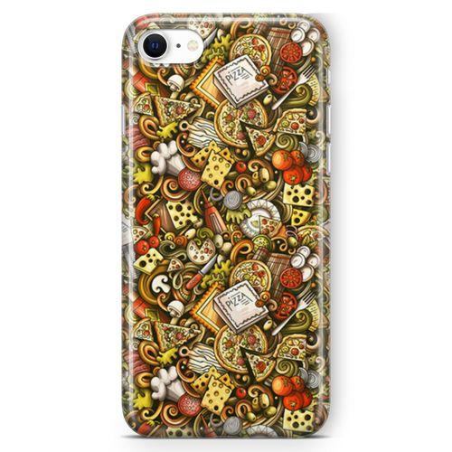 Apple iPhone SE 2020 Kılıf Doodle Restaurant Arka Kapak Koruma Desenli Full Koruyucu