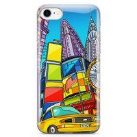 Apple iPhone 7 Kılıf Nyc Taxi Manthattan Arka Kapak Koruma Desenli Full Koruyucu