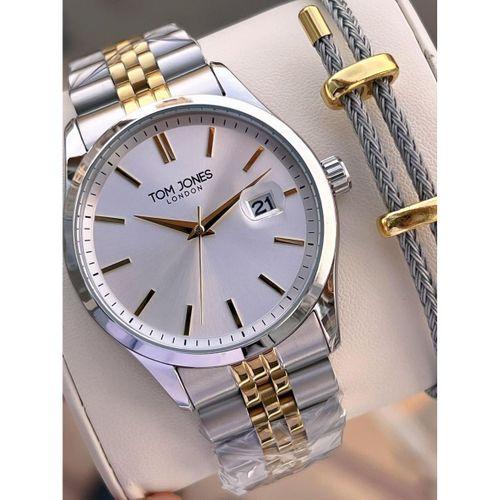 Tom Jones Bileklik Hediyeli Çelik Kordon 3 Atm Suya Dayanıklı 2 Yıl Garantili Erkek Kol Saati 10088.5