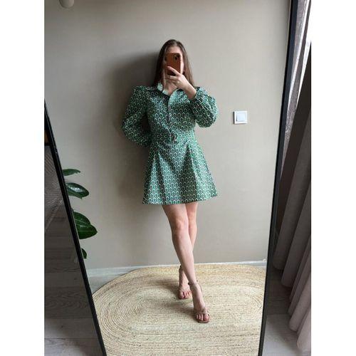 Yeşil Kemer Detaylı Elbise