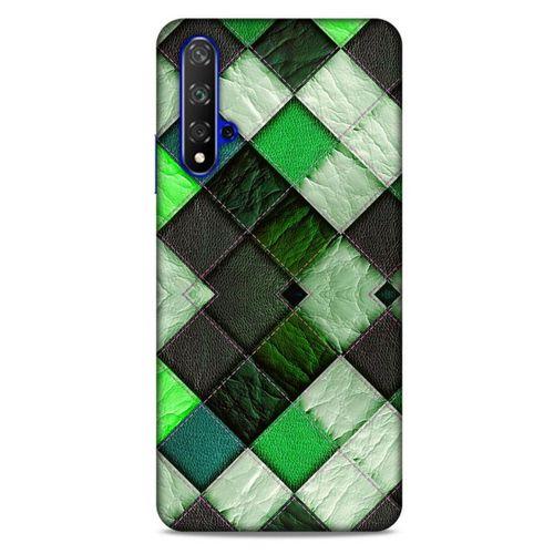 Huawei P Smart S Y8P Kılıf Patchwork (17) Tasarım Kılıf Fıstık Yeşili