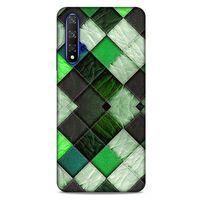 Huawei P Smart S Y8P Kılıf Patchwork (17) Tasarım Kılıf Fıstık Yeşili