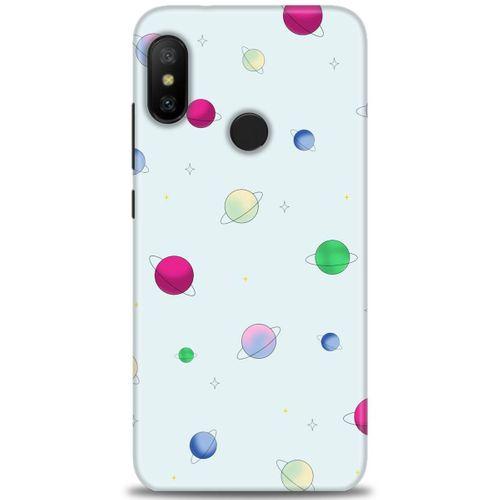 Xiaomi Mi A2 Lite Kılıf HD Baskılı Kılıf - Gezegenler Çizim + Tam Ekran Koruyucu