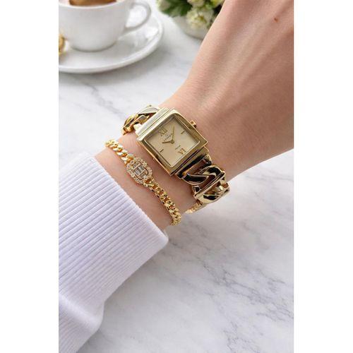 Essence Çelik Kordon Kararma Yapmaz 3 Atm Suya Dayanıklı Kadın Kol Saati + Bileklik VS.BLKT.0826