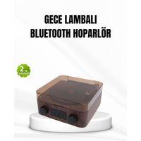 Bluetooth Hoparlörlü Gece Lambası Dijital Saat Ve Ambiyans Işığı Çok Amaçlı