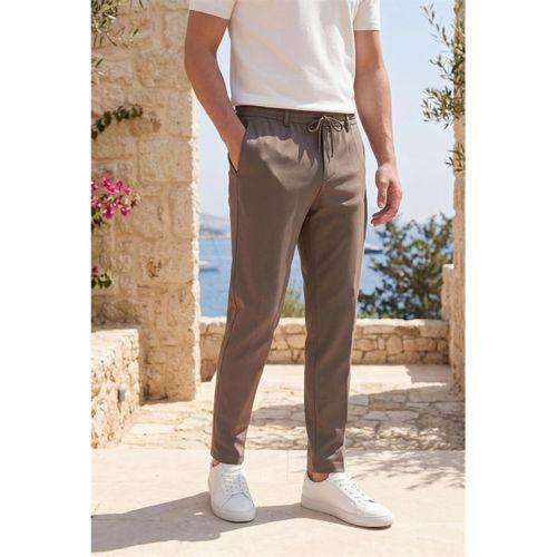 Partain Havuç Kesim Bezayağı Kumaş Boyfriend Kalıp Jogger Erkek Pantolon - Kahve