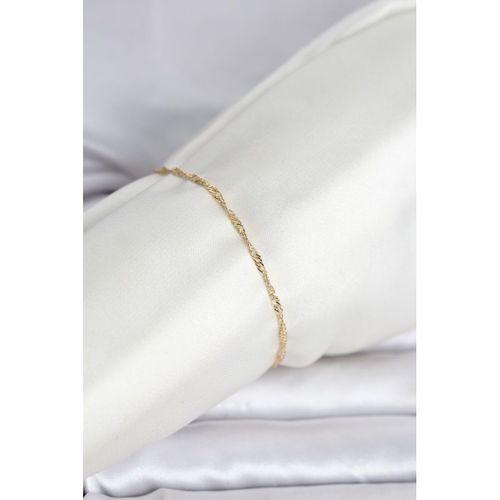 CM 14K Gold Renk Ezme Burgu Zincir Model Kadın Bileklik