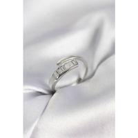 Baget Zirkon Taşlı Gümüş Renk Kadın Yüzük