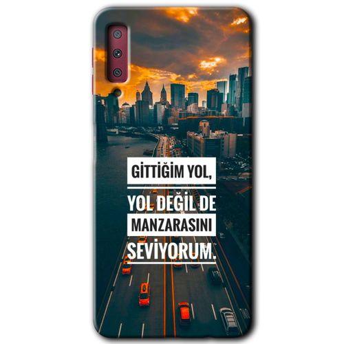Galaxy A7 2018 Kılıf HD Desen Baskılı Arka Kapak - Manzara Seviyorum + Kırılmaz Cam