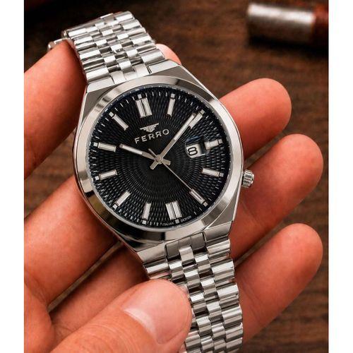Ferro Premium İtalian Desing Çelik Kordon Nişan Ve Damat Saati 3 Atm Erkek Kol Saati EFM40136-B1