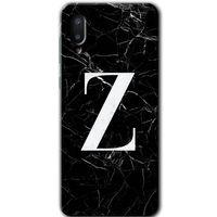 Galaxy A02 Kılıf HD Desen Baskılı Arka Kapak - Siyah Mermer Desenli Z Harfi